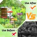 4 Pack Bee Watering Stations, Bee Cups for Garden with 40PCS Glass Marbles,Colorful Bee Butterfly Bath Bowl Waterer, Metal Bee Water Feeder for Outdoor Yard Courtyard Decor (4Pcs-Circular Disk)