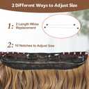 Halo Hair Extensions 12 Inch Invisible Wire Hair Extensions Adjustable Long Wavy Hairpiece Synthetic Upgrade 4 Secure Clips in Hairpieces 12 Inch,Honey Blonde Mix Light Brown