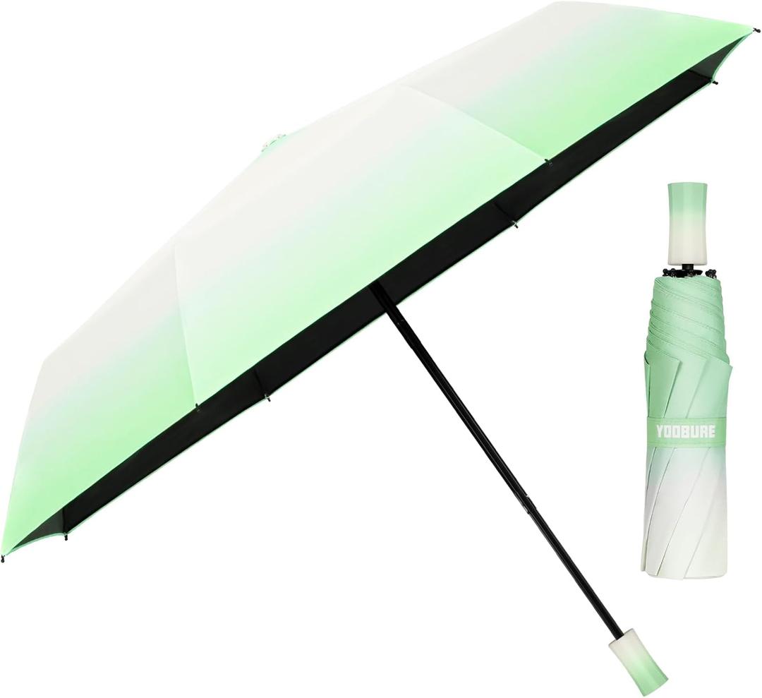 Yoobure Travel Umbrella Portable Compact Umbrellas, Pocket Mini for Purse, Umbrellas for UV Sun & Rain Small for Backpack, Umbrella with Case Folding for Kids Women (Mint Green)