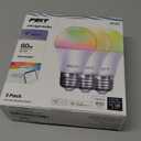 Feit Electric OM60/RGBW/CA/AG/3 60 Watt Equivalent WiFi Color Changing and Tunable White, Dimmable, No Hub Required, Alexa or Google Assistant A19 LED Smart Light Bulb, 3-Pack, Rgbw Multicolor, 60W