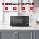 TOSHIBA Small Microwave Oven with 11 Power Levels, ChefDefrost, Sound On/Off & Eco Mode, 0.7 Cu Ft, 700W, Black, MM-EM07PA(BK)