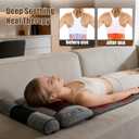Full Body Massage Mat with Heat, Massager Pad with 10 Vibrating Nodes, 9 Modes, 3 Heating Levels with Detachable Neck Foot Massager, Head Pillow&Inflatable Lumbar Pillow, Anti-Slip for Bed/Sofa