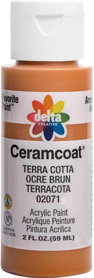 Delta Creative Ceramcoat Acrylic Paint in Assorted Colors (2 oz), 2071, Terra Cotta