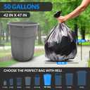 Reli. 50 Gallon Trash Bags (50 Count) | Black | Twist Ties Included | Extra Tough, Leak-Proof, Heavy Duty Garbage Bags | Ideal for Large Clean Ups
