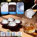 Ice ball maker mold For Whiskey And Cocktails 2.5inch Round ice cube mold with Lids Easy Release Silicone Sphere Ice Cube Tray Perfect For Chilling Beverages Drinks And Bourbon 2PCS/8 Ice balls