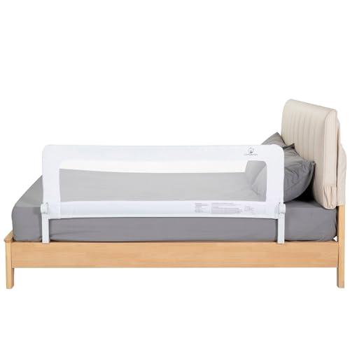 ComfyBumpy 1-Pack Bed Rail for Toddlers 55.5" L x 23.5" H | Extra Tall Toddler Bed Rails for Twin, Full, Queen & King Mattress Size | Swing Down Rail Guard | Mattress Side Rail for Kids | White