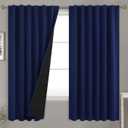 BGment Full Room Darkening Curtains for Bedroom, 52 x 63 Inch, Navy Blue | Thermal Insulated 100% Blackout, Noise Reducing, Black Out Curtains 63 Inch Long, Double Layer, Rod Pocket Back Tab, 2 Panels