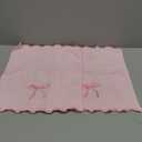 2 Pcs Fingertip Towels for Bathroom 12 x 18 Inch Small Fingertip Towels with Scalloped Pink Bow Design Embroidery Coquette Bow 100% Cotton Soft Absorbent Guest and Housewarming Gift