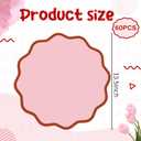 Pink Scalloped Paper Placemats 60 Pcs Disposable Coated Paper Waterproof Place Mat with Wavy Edge Table Decor for Baby Shower Party Supplies Birthday Wedding Banquet Tea Party (13.5 Inch Round)