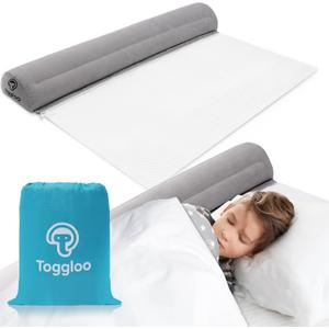 Inflatable Bed Rails for Toddlers, Non-Slip Soft Flocking Travel Bed Bumper, Inflatable Bed Bumpers for Kids for Full, Queen, King Size Beds, Blow-up Bed Bumper for Hotel, Travel, Home ([1-pack] 1 Bumper)