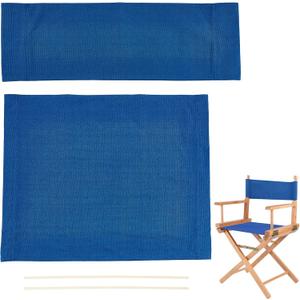 AHANDMAKER 1 Set Chair Replacement Canvas, Blue Casual Directors Chair Cover Kit Replacement Canvas Seat and Back with Wood Stick for Director Makeup Chair, 18.7x14.96/20.47x6.5 inch