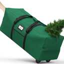 Christmas Tree Storage Bag with Rolling Wheels, Fits for 9ft Xmas Artificials, Large Xmas Storage Container with Reinforced Carry Handles and Fixed Buckle, 600D Oxford Cloth, Dual Zippers