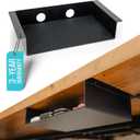 COREMINDED Under Desk Storage Shelf - Carbon Steel Under Desk Tray with Cable Management, Mountable Add-On Shelf for Table & Office Desks (13" x 8" x 2.8") (Medium)