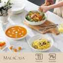 MALACASA 8.85" Large Pasta Bowls, 42 OZ White Salad Bowls Soup Bowls, Porcelain Serving Bowls Set of 6, Large Kitchen Bowl Plates Pasta Plates, Microwave & Dishwasher Safe, Series REGULAR, Ivory White