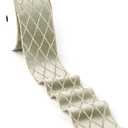 MAYREEL 2.5 Inch Sage Green and Gold Velvet Wired Ribbon Metallic Diamond Glitter Grid for Christmas Gift Wrapping Floral Craft Bows Wreaths Garland Holiday Decor 10 Yards