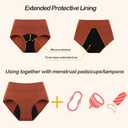 Period Underwear for Women 3 Layers Breathable Menstrual Period Panties (Black, L)