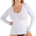 SHAPERMINT Cami Shaper, Womens Long Sleeve T Shirts, Long Sleeve Tops for Women, Compression Shirt Women Long Sleeve Tops
 L