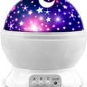 Star Projector Night Lights for Kids, Fun Gifts for 1-4-6-14 Year Old Girl and Boy, Projection Lamp for Kids Bedroom Ceiling, Stars and Moon for Child Asleep Peacefully (White)