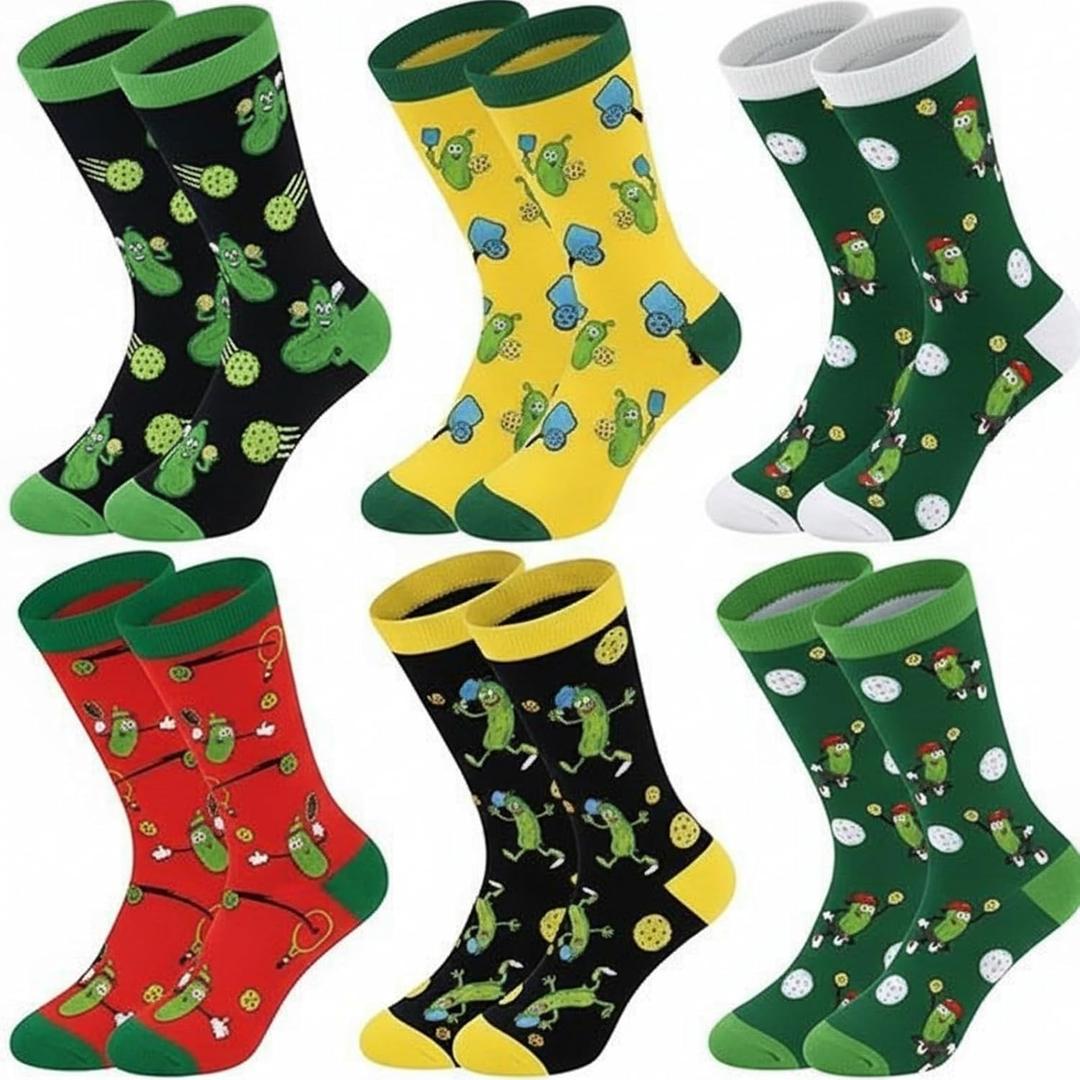 Glitopper 6 Pairs Funny Dinkball Socks for Adult Youth Novelty Socks for Dinkball Lovers Gifts Outdoor Sport Gear Accessories