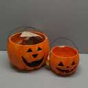 Mud Pie Halloween Mache Pumpkin Treat Buckets