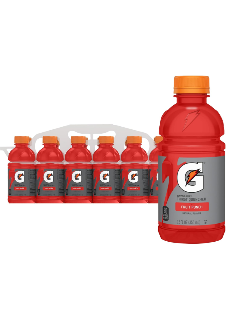 Gatorade Fruit Punch, 12 Fl Oz Bottles,24  Pack and Diet Dr Pepper Soda, 12 fl oz cans, 12 pack