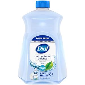 Dial Antibacterial Defense Foaming Hand Soap + Aloe, Spring Water Scent, 52 Fl Oz Hand Soap Refill, Dermatologist-Tested, Gentle on Skin