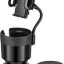 Car Cup Holder Phone Holder, Universal Adjustable Cell Phone Cup Holder Expander for Car, Fits All 4.0-7.0 Inches Smartphones, Most Bottles 20-40 oz, Black
