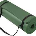 Yoga Mat, One-Inch Extra Thick High Density Exercise Mat, Anti-Tear Exercise Yoga Mat with Carrying Strap, Suitable for Various Yoga Exercises (Green Jasper)