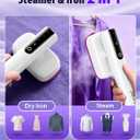 Travel Steamer for Clothes with 180 ml Water Tanks,15s Fast Heat-up,24 g/min Strong Steam Performance, Portable Garment Steamer with Touch Control, LED Display, Steam Iron(White)