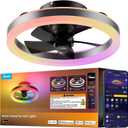 Govee Ceiling Fan with Lights, 20'' RGBIC Fandelier Ceiling Fan with Light