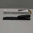 Long Reach Stapler,with 2000 Staples & Stapler Remover Full Strip20-25 Sheet Capacity,with Built-in Ruler and Adjustable Locking Paper Guide, Black