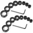2 Sets Drill Bit Stop Collar Set Drill Bit Depth Stop Collars Metal Shaft Screw Collar Includes: 1/8", 3/16", 1/4", 5/16", 3/8", 7/16", 1/2" and 5/8" with Allen Wrench