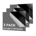 Black Plexiglass Sheets 1/8 inch Thick-24 x36 Acrylic Sheets,Pack of 3-Easy to Cut with Saw or Drill, Ideal for Signs,Crafting & Home Projects