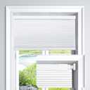 LazBlinds Cordless Cellular Shades, No Tools No Drill Light Filtering Honeycomb Shades Pleated Blinds for Windows, 22'' W x 48'' H, White