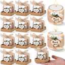Retisee Wedding Candle Favors for Guests Bridal Shower Wood Memorial Tealight Candle Holder Thank You Gifts Handmade Candles for Wedding Baby Shower Housewarming Table Centerpiece(12 Pcs)