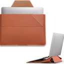 MOFT Laptop Carry Sleeve, 2-in-1 Laptop Bag & Stand for 16" MacBook Air/Pro & Dell/HP/Lenovo/Asus, Stylish Slim Computer Sleeve Bag with Expandable Storage for Computer Accessories, Sienna Brown