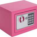 Key and Electronic Security Safe Box Digital Deposit Box for Home Office Hotel Business Lock Box for Cash Jewelry Storage (Pink, 0.17 Cubic Feet) (0.17cf)