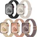 Slim Magnetic Braided Compatible with Apple Watch Bands 42mm 41mm 40mm 38mm 46mm 45mm 44mm 49mm Women Men, Stretchy Solo Loop Nylon Sport Strap for iWatch Series 11 10 9 8 SE 7 6 5 4 Ultra 3 2 1