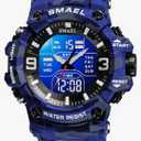 Men's Analog Digital Outdoor Sports Watches Military Tactics Multi Function Watch LED Electronic Large Dual Display Watch Army Luminous Waterproof Wrsitwatch