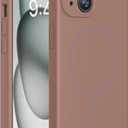 Miracase Magnetic for iPhone 15 Case, [Soft Anti-Scratch Microfiber Lining], Compatible with MagSafe, Liquid Silicone Case Shockproof Drop Protection Phone Case for 15,Chocolate