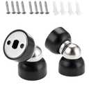 2Pcs Powerful Magnetic Door Stoppers - Stainless Steel Mini Doorstops with Screws, Heavy Duty Magnetism Doorstops for Bedroom Bathroom Kitchen Home Office, Black