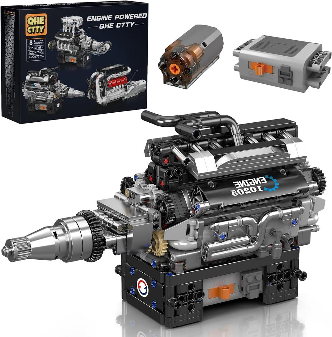 V12 Engine Building kit for Kids 8-14, Runnable Model Engine Building Sets, 733 Pcs DIY Educational STEM Engine Building Toys for Kids Science Learning, Best Birthday Gifts Ideas for Boys Girls Adults