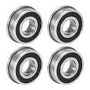 uxcell F6202-2RS Flanged Ball Bearing 15x35x11mm Double Sealed Chrome Steel Bearings 4pcs