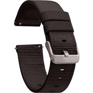 GadgetWraps Nylon Watch Band with Quick Release Pins Compatible with Gizmo Watch, Samsung, Pebble Black, 20mm (20mm Width (Check devices list below))
