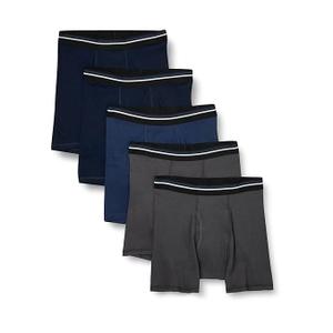 Amazon Essentials Men's Underwear Boxer Briefs, Comfortable Cotton, Tag-Free,5pcs,XL