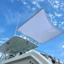 7 x 6 White SS200 Dual Rod Holder Stern Boat Center Console Sun Shade