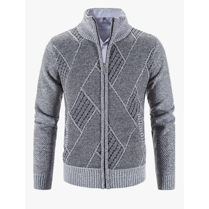 VtuAOL Men's Cardigan Sweaters Casual Full Zip Sweaters Knitted Cardigan with Pockets XL