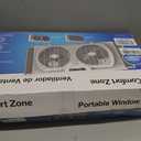 Comfort Zone Twin Window Fan with Reversible Airflow Control, 9 inch, Auto-Locking Expanders, 2 Speed Fan, Dual Fan, Exhaust, Airflow 9.84 ft/sec, Ideal for Home, Kitchen, Bedroom & Office, CZ319WT