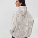 Eutten Womens Camo Hoodies Maple Leaf Print Oversized Hooded Sweatshirt Fleece Pullover Sweatshirts Long Sleeve with Pocket (Beige, M)