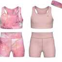 Essenclo Girls Clothing Athletic Sets Sleeveless Crop Tank Tops & Bike Shorts Cheer, Gymnastics, Volleyball Size 9-10 (1 Piece)